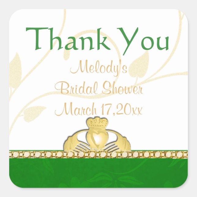 Irish Claddaugh Claddagh Thank You Stickers (Front)