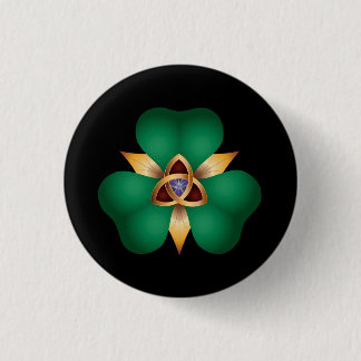 Irish Clover and Trinity Knot Charm Button