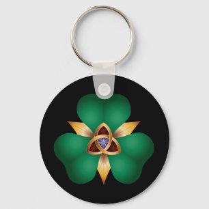 Irish Clover and Trinity Knot Charm Keychain