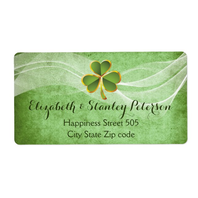 Irish clover and white veil green Irish wedding (Front)