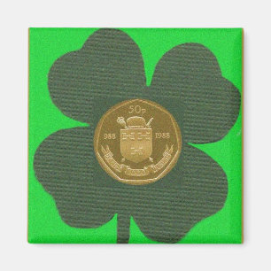IRISH CLOVER & COIN MAGNET