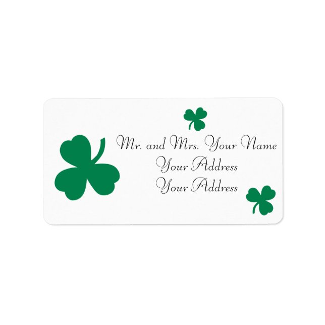 Irish Clover Custom Address Labels (Front)
