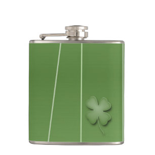 Irish Clover Design Hip Flask