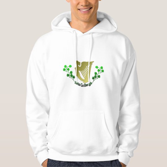 Irish Clover Erin Go Bragh Irish Harp Eire Hoodie