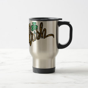 irish clover shamrock travel mug