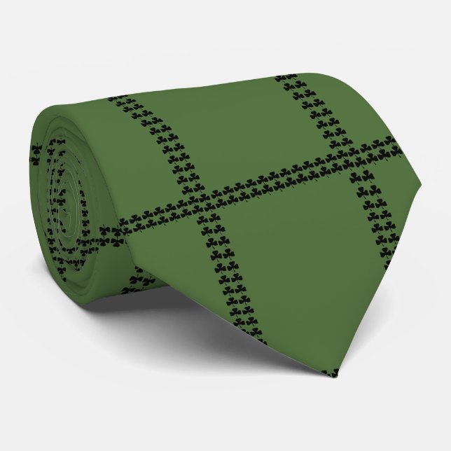 Irish Clover St. Patrick's Day Tie (Rolled)