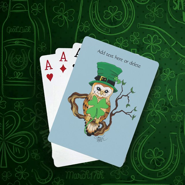 Irish Clovers Owl Green Playing Cards (Creator Uploaded)