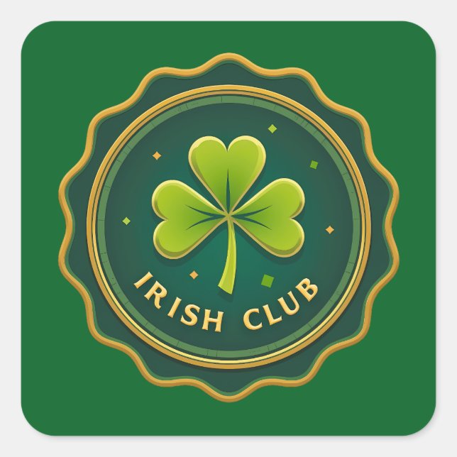 Irish Club St Patrick’s Day Shirt – Autocolante Square Sticker (Front)