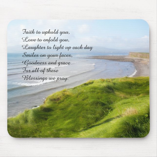 Irish Coastline and Blessing Mousepad (Front)