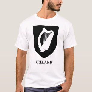 Irish Coat of Arms Black & White Minimalist Art T-Shirt