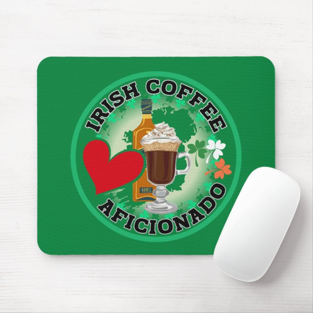 Irish Coffee Aficionado, Mouse Mat (With Mouse)