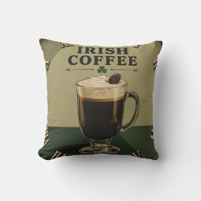 Irish Coffee Celtic Pub Decor  Cushion (Front)