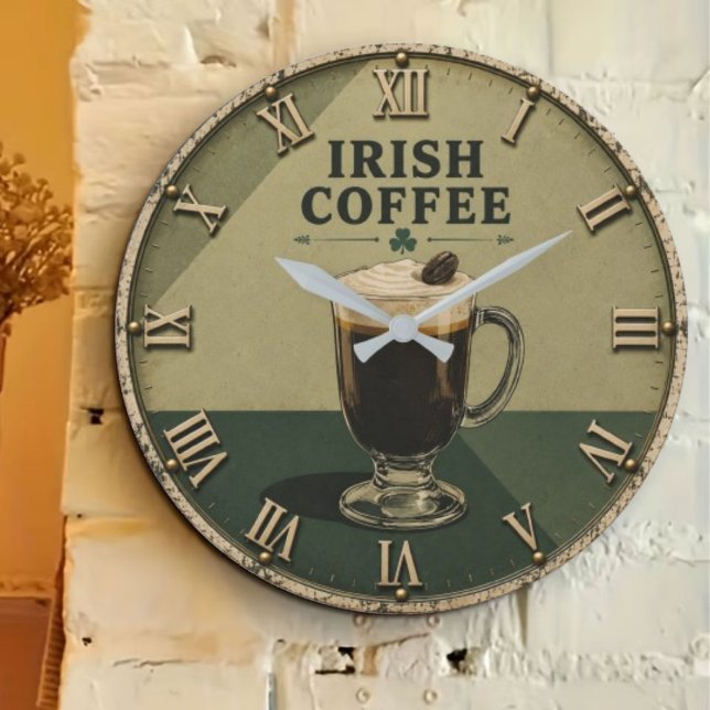 Irish Coffee Celtic Pub Decor  Large Clock (Creator Uploaded)