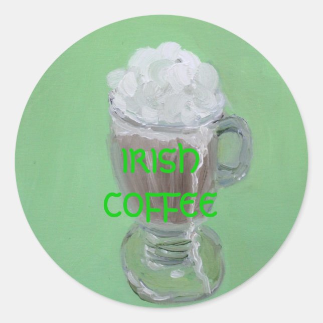 "Irish Coffee" Classic Round Sticker (Front)