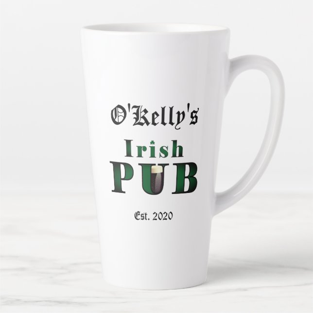 Irish Coffee Latte Mug Cup Bar Tavern Design (Right)