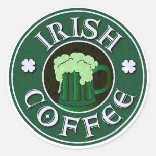 Irish Coffee Parody Classic Round Sticker