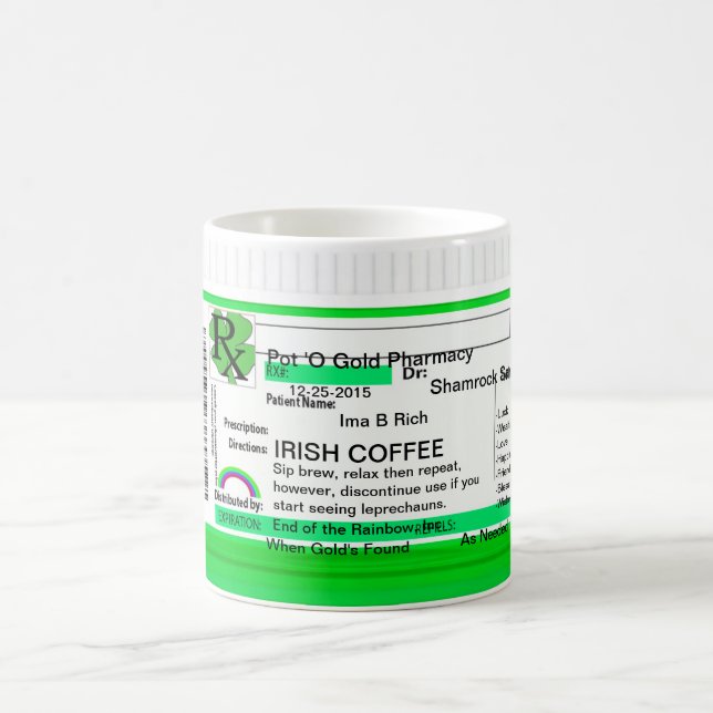 Irish Coffee Prescription RX Coffee Mug (Center)
