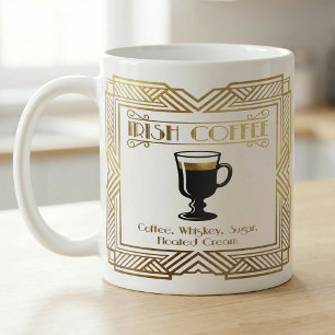 Irish Coffee Recipe Gold Art Mug