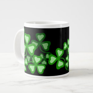 Irish coffee shamrock, black, clover (add name) 5 large coffee mug