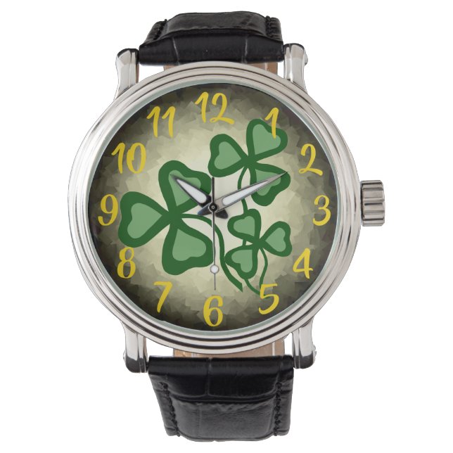Irish coffee shamrock/green clover, Ireland, red Watch (Front)