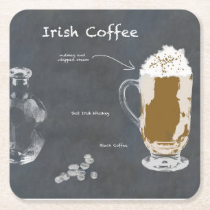 Irish Coffee Square Paper Coaster