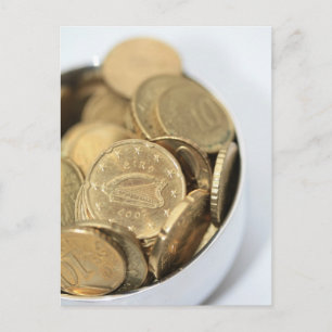 irish coins pot of gold for st patrick's day postcard