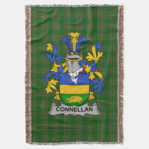 Irish Connellan or O_Connellan Coat of Arms Famil Throw Blanket