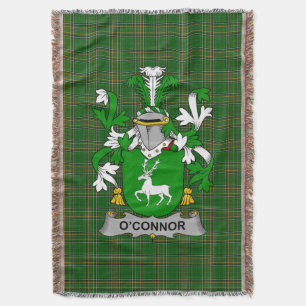 Irish Connor or O_Connor (Corcomroe) Coat of Arms Throw Blanket