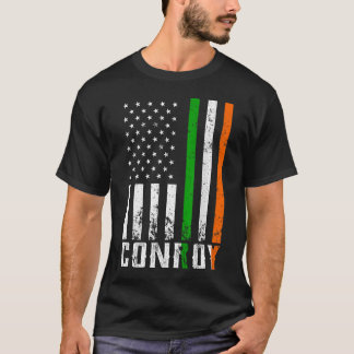 Irish CONROY Family American Flag Ireland Flag T-Shirt