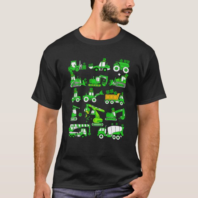 Irish Construction Truck Kids Boys St Patricks Day T-Shirt (Front)