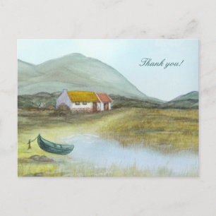 "Irish Cottage" Thank you! by Brigid O'Neill Hovey Postcard