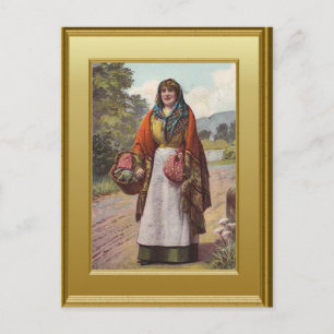 Irish country girl postcard