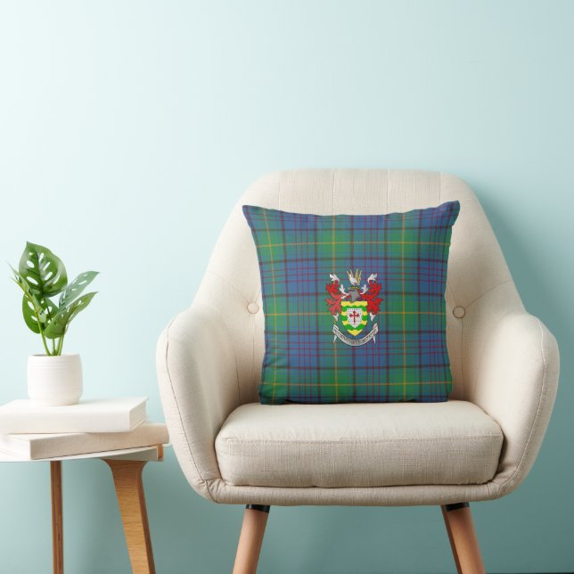 Irish County Donegal Tartan and Coat of Arms Cushion (Chair)