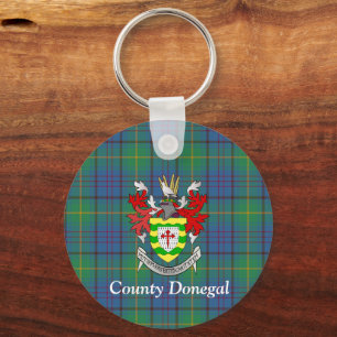 Irish County Donegal Tartan Personalised Key Ring