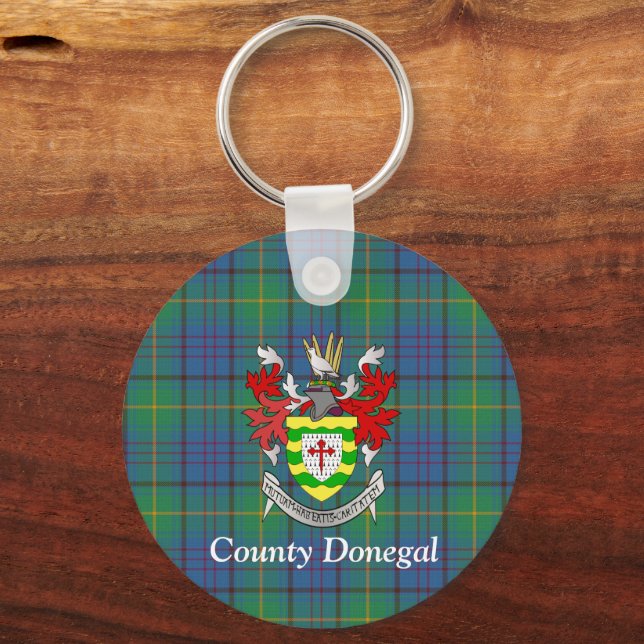 Irish County Donegal Tartan Personalised Key Ring (Back)