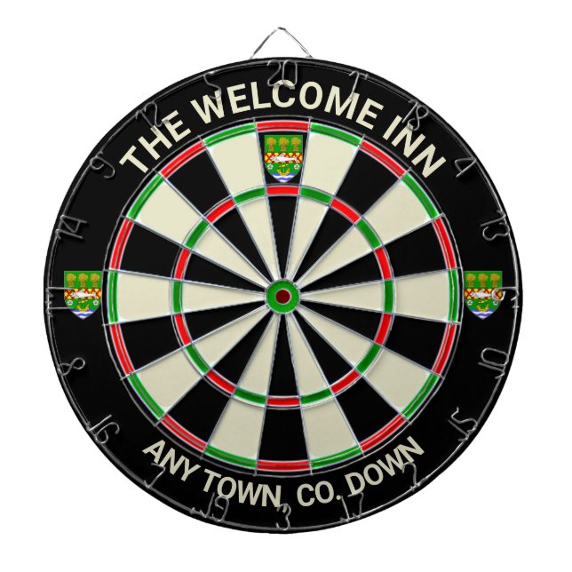 Irish County Down Ireland Dartboard (Front)