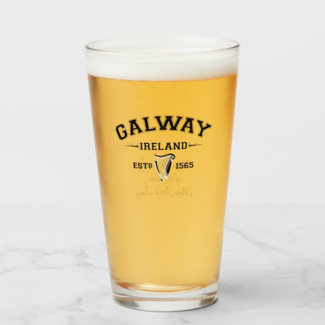 Irish County Galway Ireland Personalised Text Glass (Front Filled)