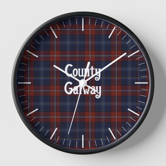 Irish County Galway Tartan Clock (Front)