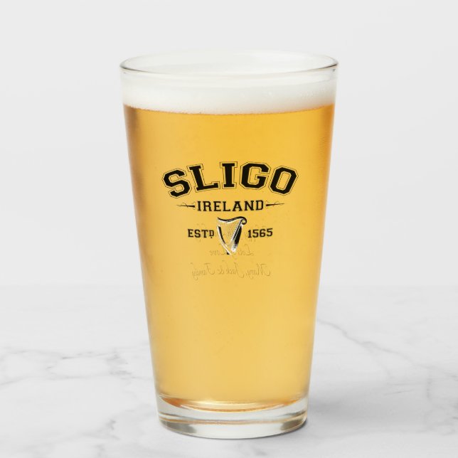 Irish County Sligo Ireland Personalised Text Glass (Front Filled)