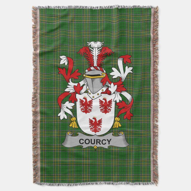  Irish Courcy (de) Lord Kingsale Coat of Arms Fami Throw Blanket (Front Vertical)