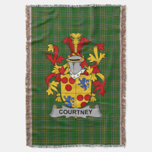  Irish Courtney Coat of Arms Family Crest Ireland Throw Blanket