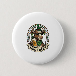 Irish Cow Shirt Vintage St Patrick Beer Design 6 Cm Round Badge