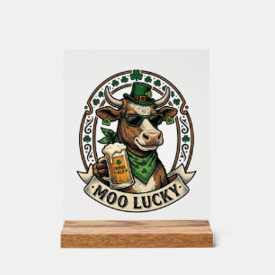 Irish Cow Shirt Vintage St Patrick Beer Design Acrylic Sign