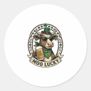 Irish Cow Shirt Vintage St Patrick Beer Design Classic Round Sticker