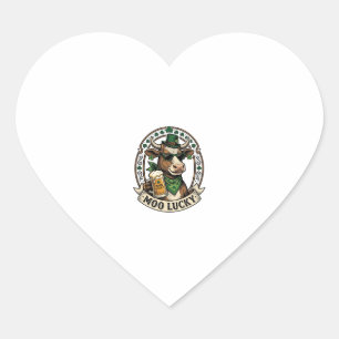 Irish Cow Shirt Vintage St Patrick Beer Design Heart Sticker