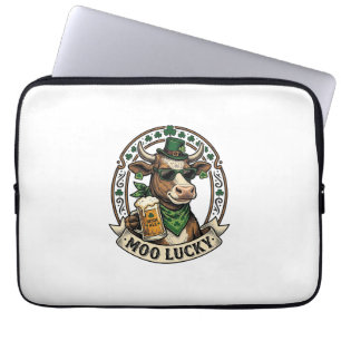 Irish Cow Shirt Vintage St Patrick Beer Design Laptop Sleeve