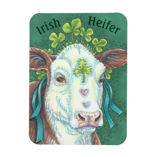 Irish Cow ST. PATRICK'S DAY FARM MAGNET *Custom (Vertical)