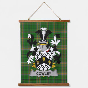 Irish Cowley or Cooley Coat of Arms Family Crest Hanging Tapestry