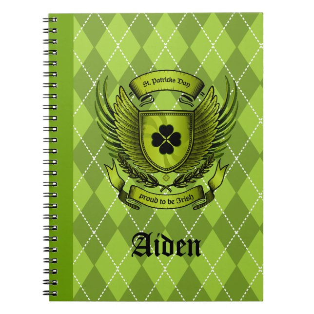 Irish Crest St. Patricks Day Notebook (Front)