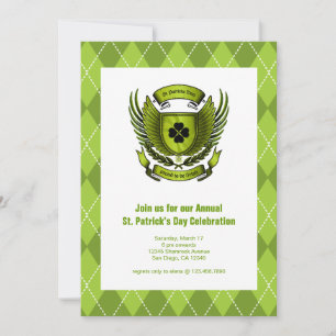 Irish Crest St. Patrick's Day Party Invitation